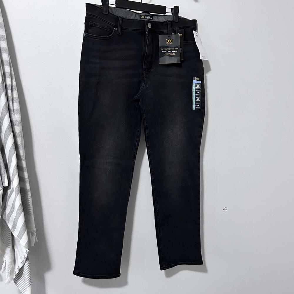 NWT Lee Slim Fit Straight‎ Leg Black Jeans Women's size 14